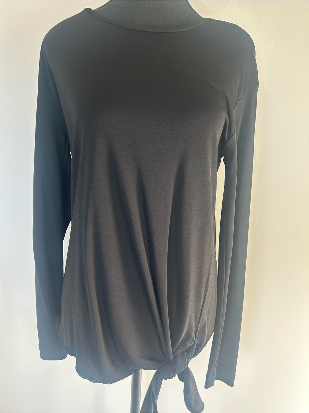 Long Sleeve Black Tie-Hem Tunic Top by InWear